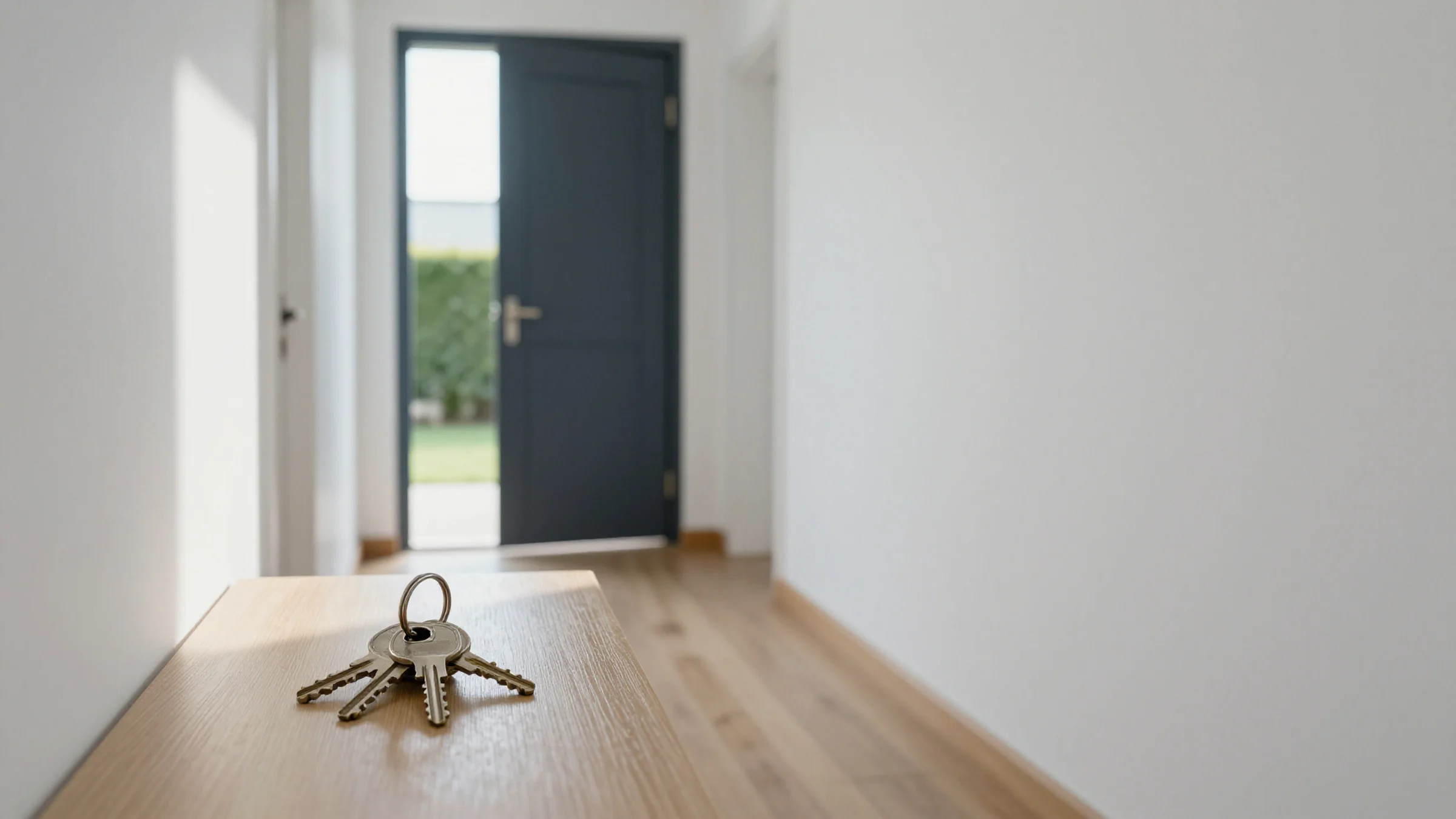 Illustration: house keys on a hallway table.